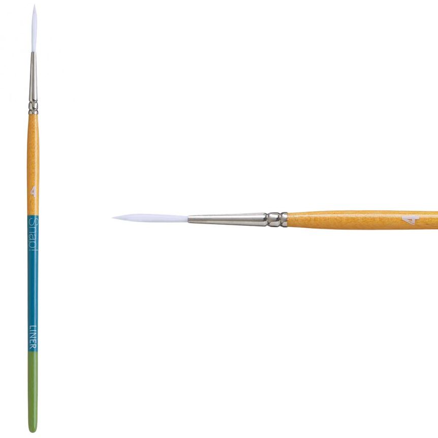 Princeton Snap! Series 9850 White Synthetic Brush - Liner, Short Handle, Size 4