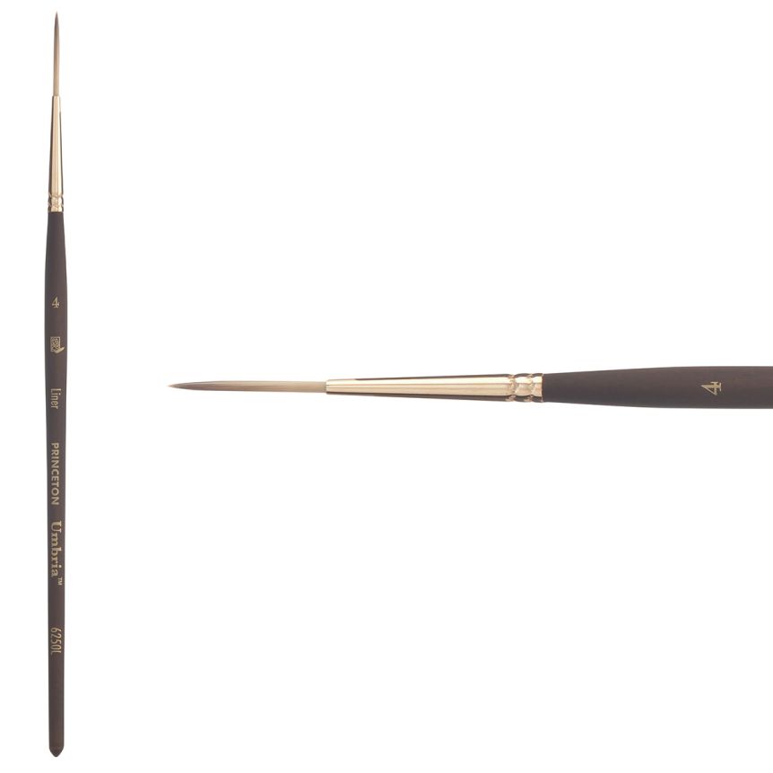 Princeton Umbria Series 6250 Synthetic Brush - Liner, Short Handle, Size 4