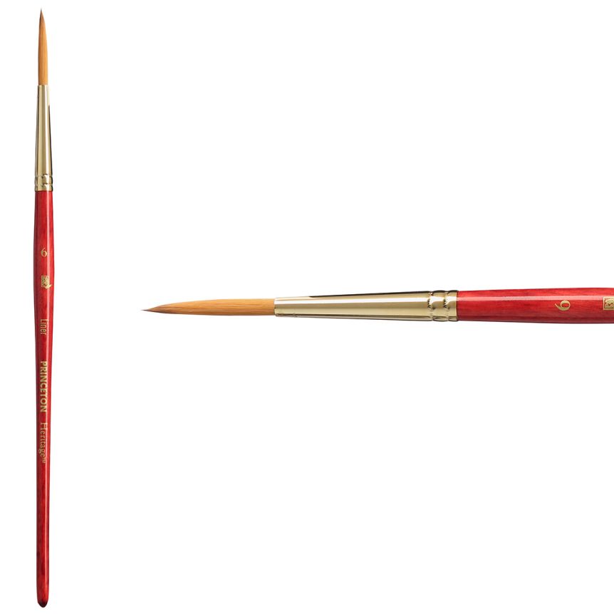Princeton Heritage Series 4050 Synthetic Sable Brush - Liner, Short Handle, Size 6