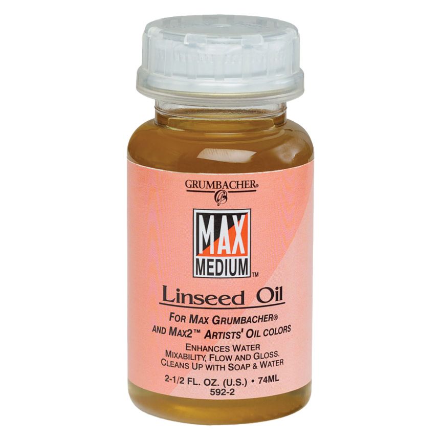 Grumbacher MAX Oil Color Linseed Oil, 2.5 oz Bottle
