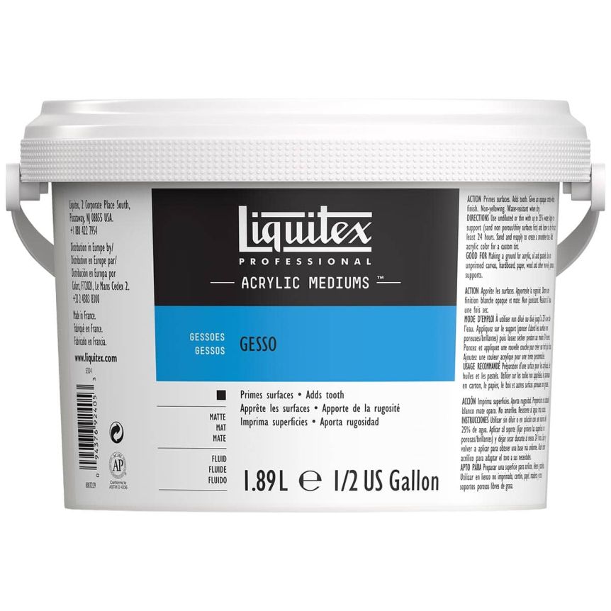 Liquitex Acrylic Gesso Surface Prep White Gesso 1/2 gallon