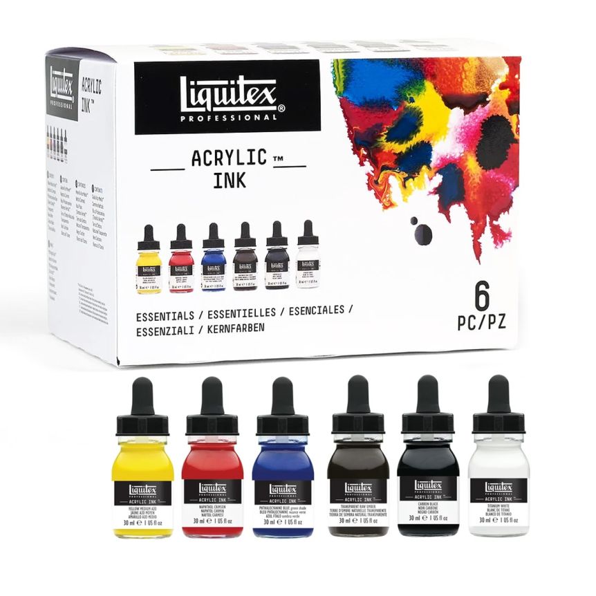 Liquitex Acrylic Ink! Essential Color Set (Six Colors)