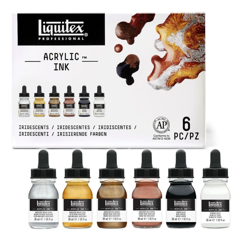 Liquitex Professional Acrylic Ink, 1-oz (30ml), Essential Color Set, Set of  6