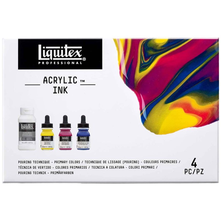 Liquitex Professional Acrylic Ink Pouring Technique Sets - Primary Colors (Set of 4)