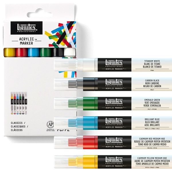 Liquitex Professional Paint Markers Set of 6 Markers Fine (2mm) Jerry's Artarama