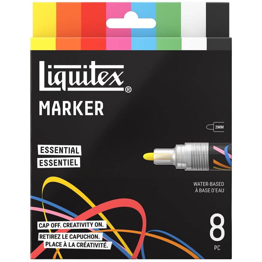 Liquitex Marker - Essential Set of 8, Bullet Tip, 2 mm