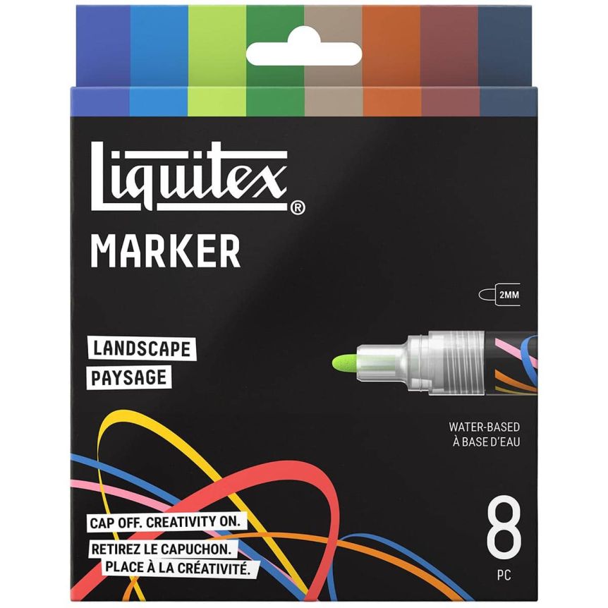 Liquitex Marker - Landscape Set of 8, Bullet Tip, 2 mm