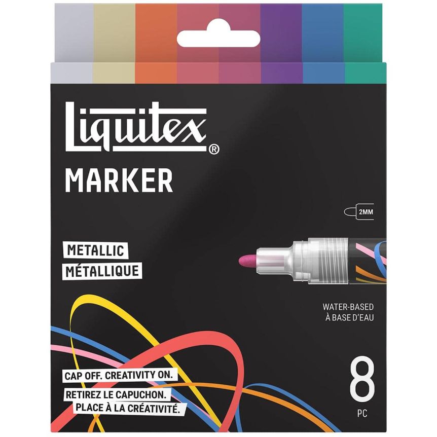 Liquitex Marker - Metallic Set of 8, Bullet Tip, 2 mm