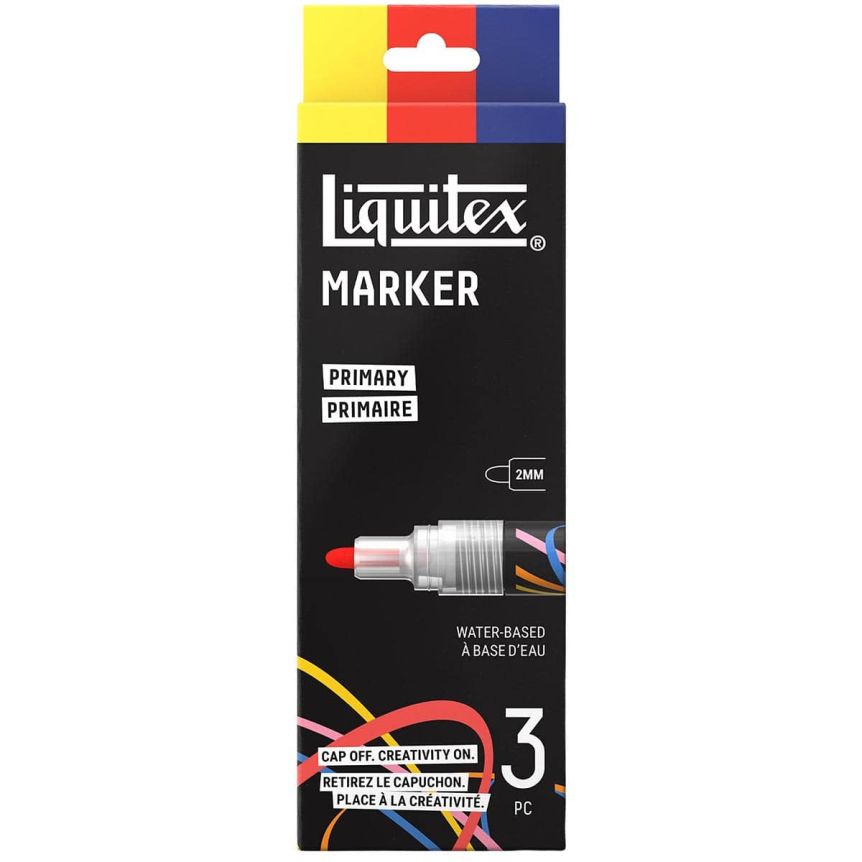 Liquitex Marker - Primary Set of 3, Bullet Tip, 2 mm
