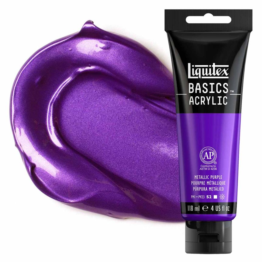 Liquitex Basics Acrylic Paint - Metallic Purple, 4oz Tube