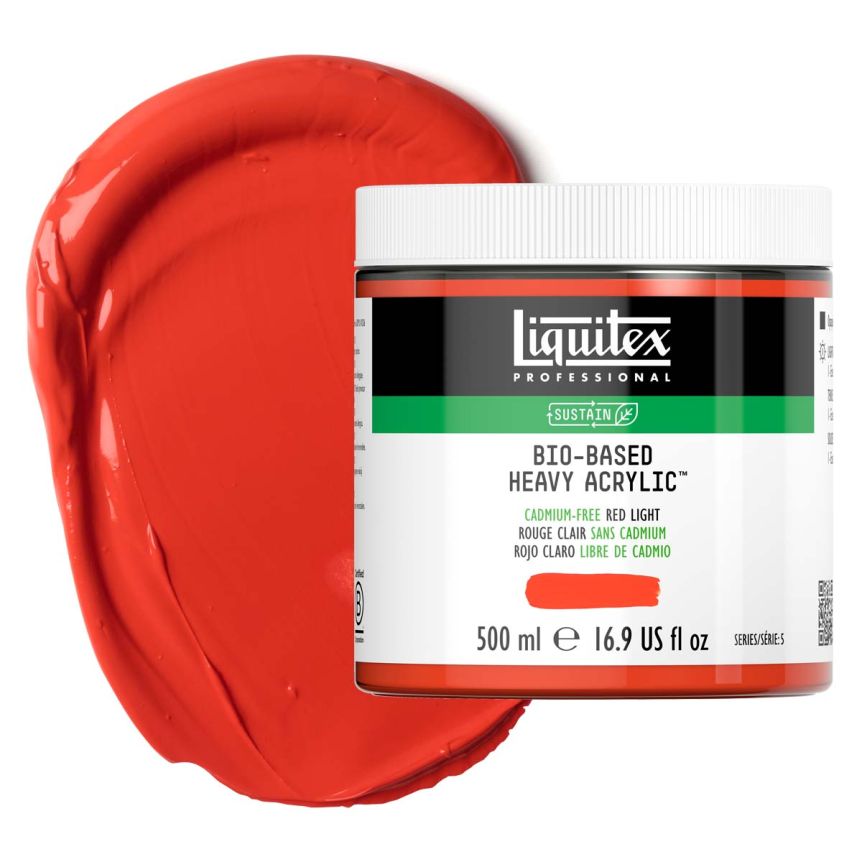 Liquitex Bio-Based Heavy Body Acrylic - Cadmium-Free Red Light, 500ml Tube