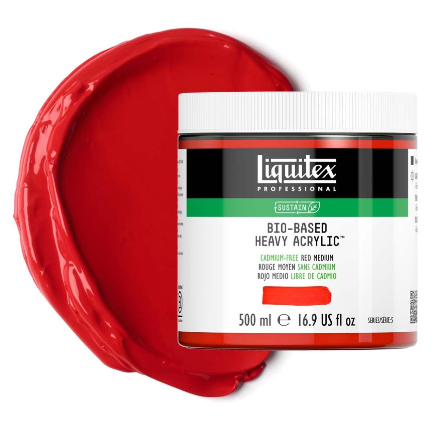 Liquitex Bio-Based Heavy Body Acrylic - Cadmium-Free Red Medium, 500ml Jar