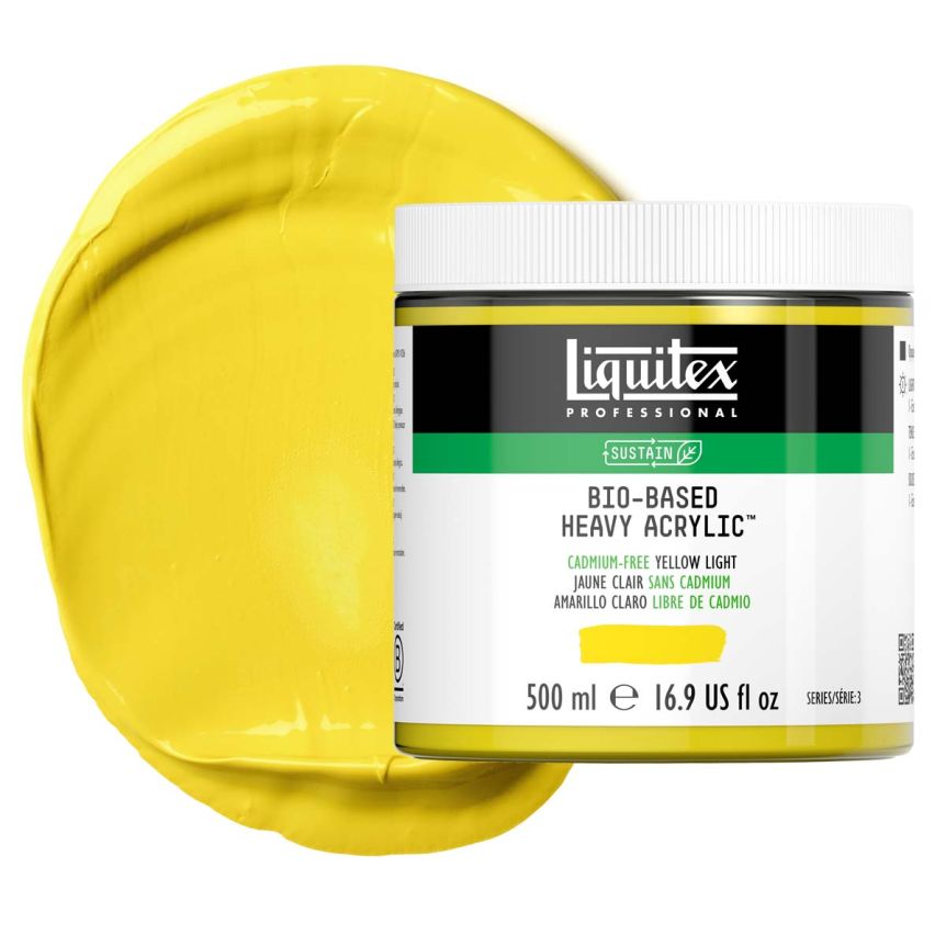 Liquitex Bio-Based Heavy Body Acrylic - Cadmium-Free Yellow Light, 500ml Jar