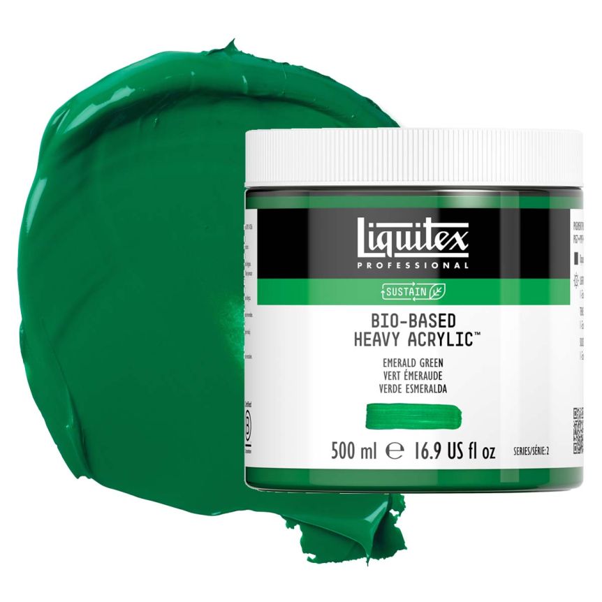Liquitex Bio-Based Heavy Body Acrylic - Emerald Green, 500ml Jar