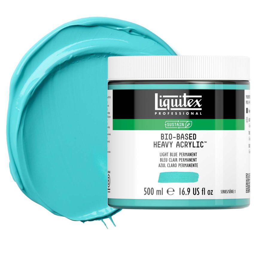 Liquitex Bio-Based Heavy Body Acrylic - Light Blue Permanent, 500ml Jar