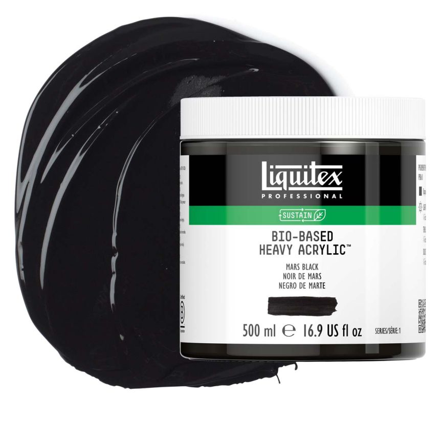 Liquitex Bio-Based Heavy Body Acrylic - Mars Black, 500ml Jar