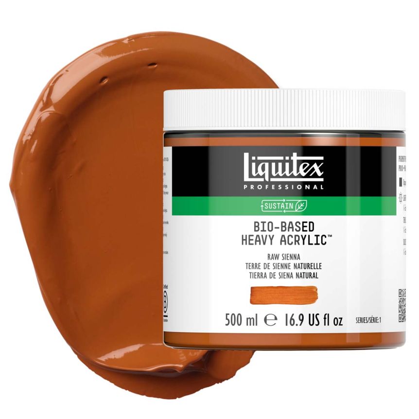 Liquitex Bio-Based Heavy Body Acrylic - Raw Sienna, 500ml Jar