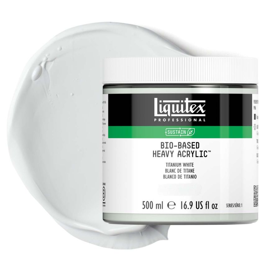 Liquitex Bio-Based Heavy Body Acrylic - Titanium White, 500ml Jar