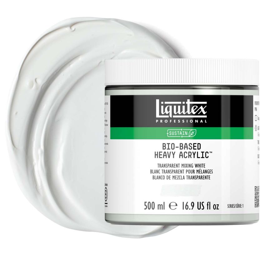 Liquitex Bio-Based Heavy Body Acrylic - Transparent Mixing White, 500ml Jar