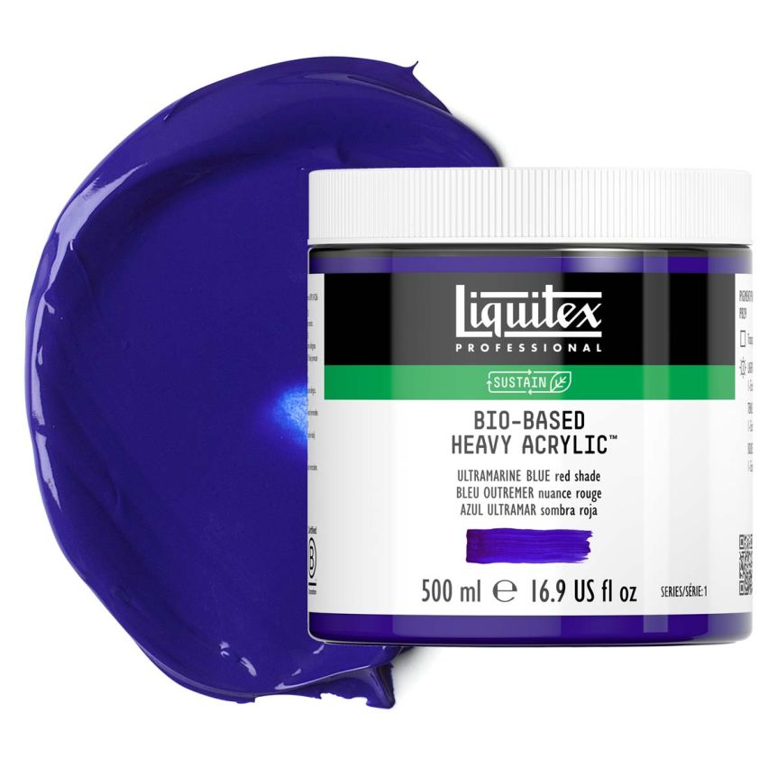 Liquitex Bio-Based Heavy Body Acrylic - Ultramarine Blue (Red Shade), 500ml Jar