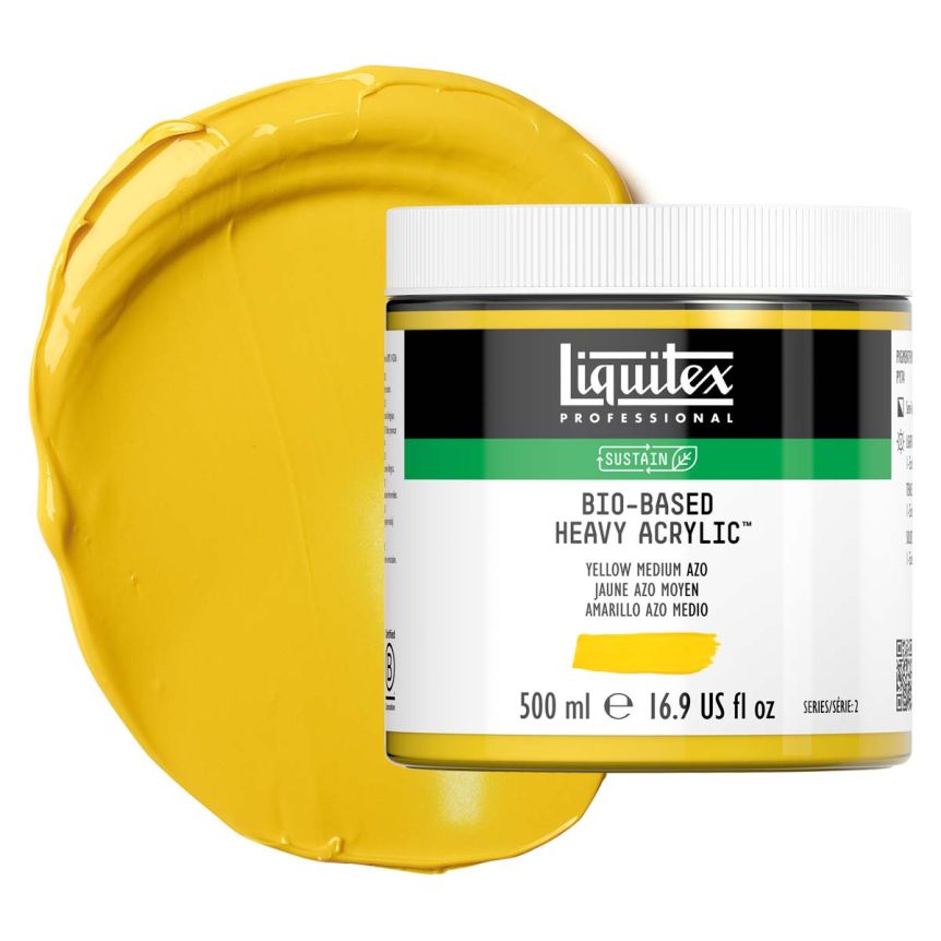Liquitex Bio-Based Heavy Body Acrylic - Yellow Medium Azo, 500ml Jar