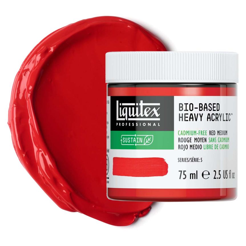 Liquitex Bio-Based Heavy Body Acrylic - Cadmium-Free Red Medium, 75ml Jar