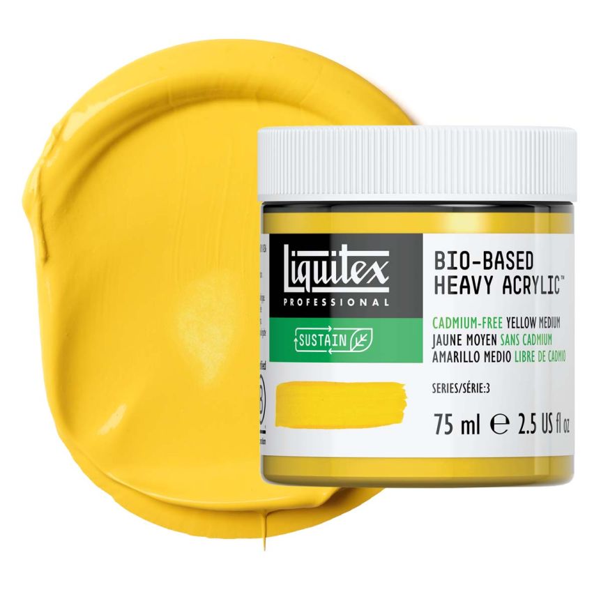 Liquitex Bio-Based Heavy Body Acrylic - Cadmium-Free Yellow Medium, 75ml Jar