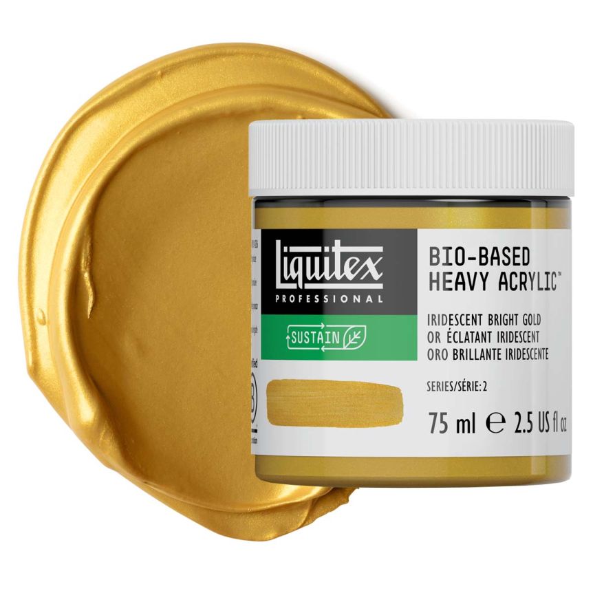 Liquitex Bio-Based Heavy Body Acrylic - Iridescent Bright Gold, 75ml Jar