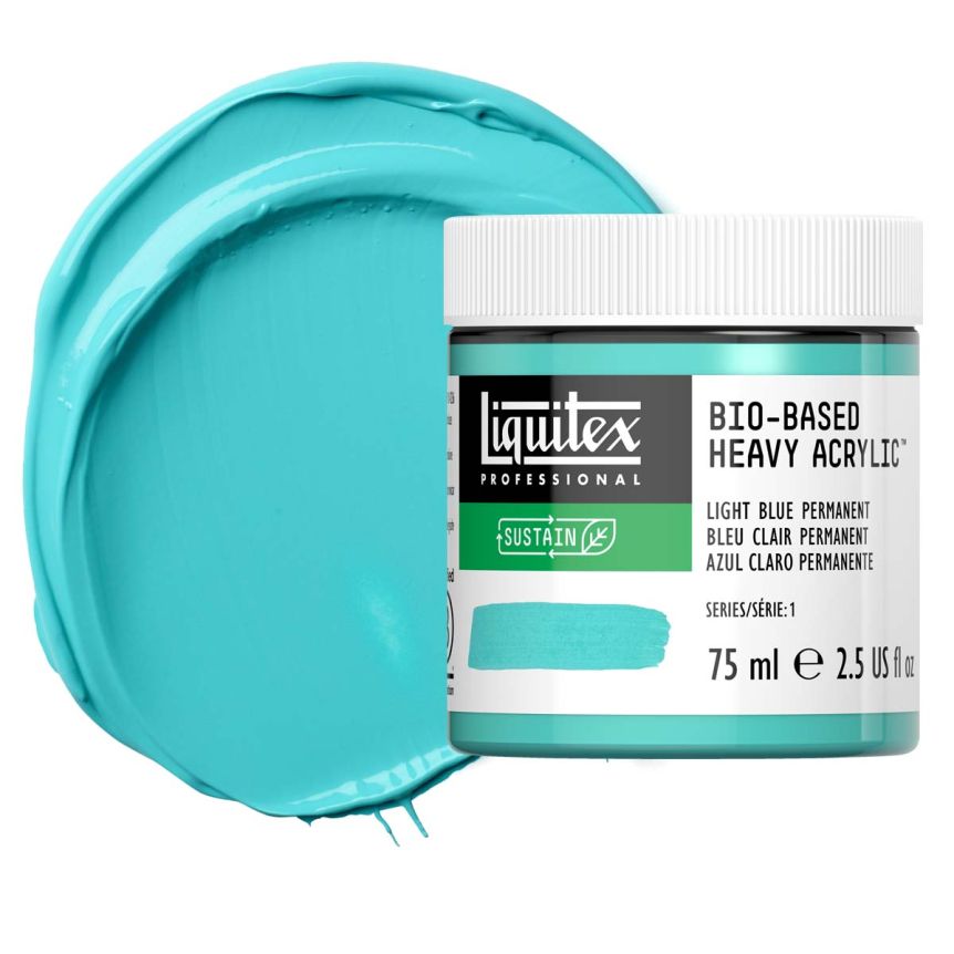 Liquitex Bio-Based Heavy Body Acrylic - Light Blue Permanent, 75ml Jar