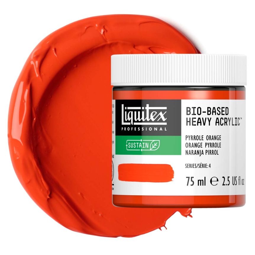 Liquitex Bio-Based Heavy Body Acrylic - Pyrrole Orange, 75ml Jar