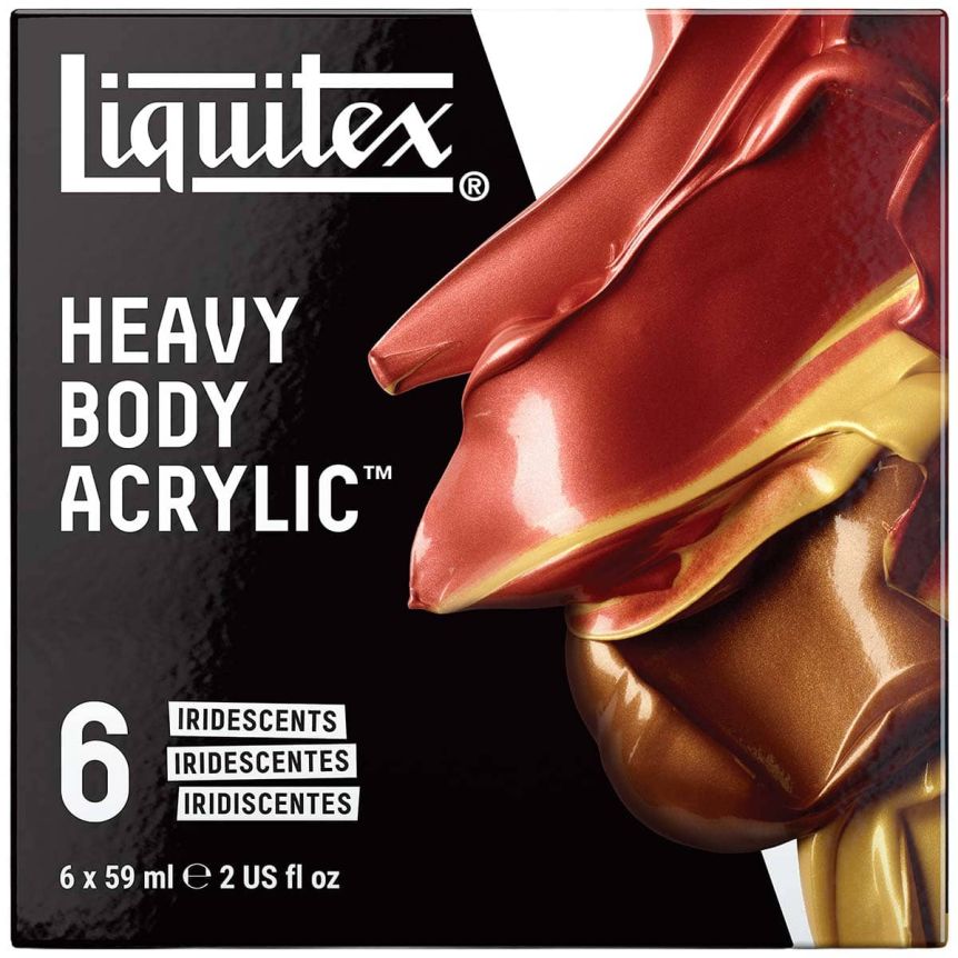 Liquitex Professional Heavy Body Acrylic Iridescent Colors Set of 6, 2oz Tubes