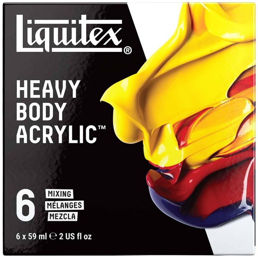 Liquitex Professional Heavy Body Acrylic Mixing Colors Set of 6, 2oz Tubes