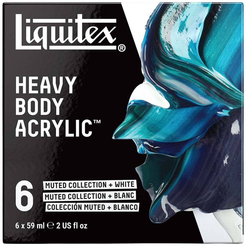 Liquitex Professional Heavy Body Acrylic Muted Colors Set of 6, 2oz Tubes