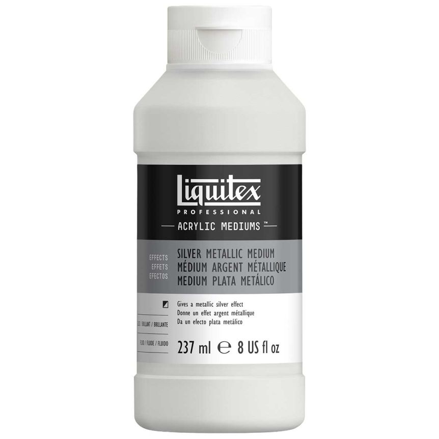 Liquitex Acrylic Effects Silver Metallic Medium, 8oz Bottle
