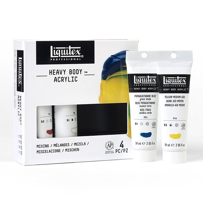 Liquitex Heavy Body AcrylIc Paint Mixing Set of 4 Assorted Colors 2 oz Jerry's Artarama