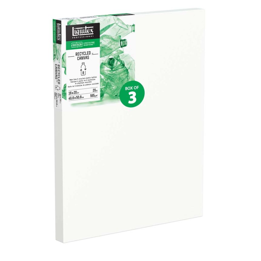 Liquitex Deep Edge Recycled Canvas 16"x20" Box of 3