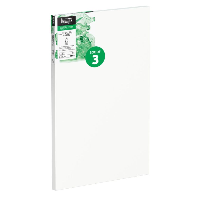 Liquitex Deep Edge Recycled Canvas 24"x36" Box of 3