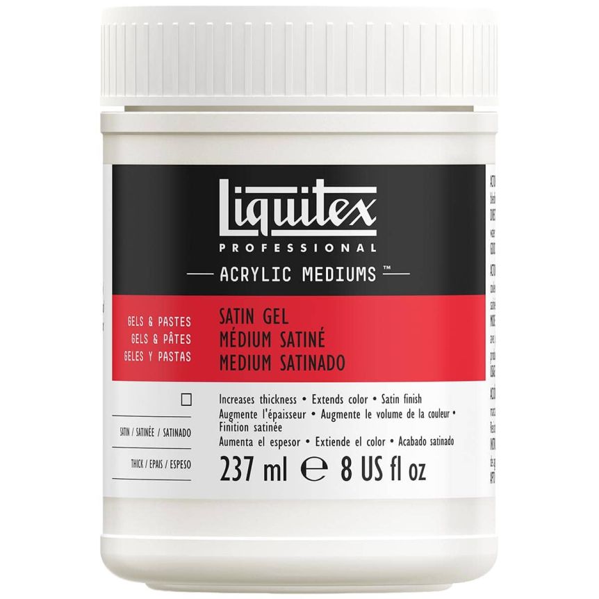 Liquitex Acrylic Gel Medium - Satin, 8oz | Jerry's Artarama