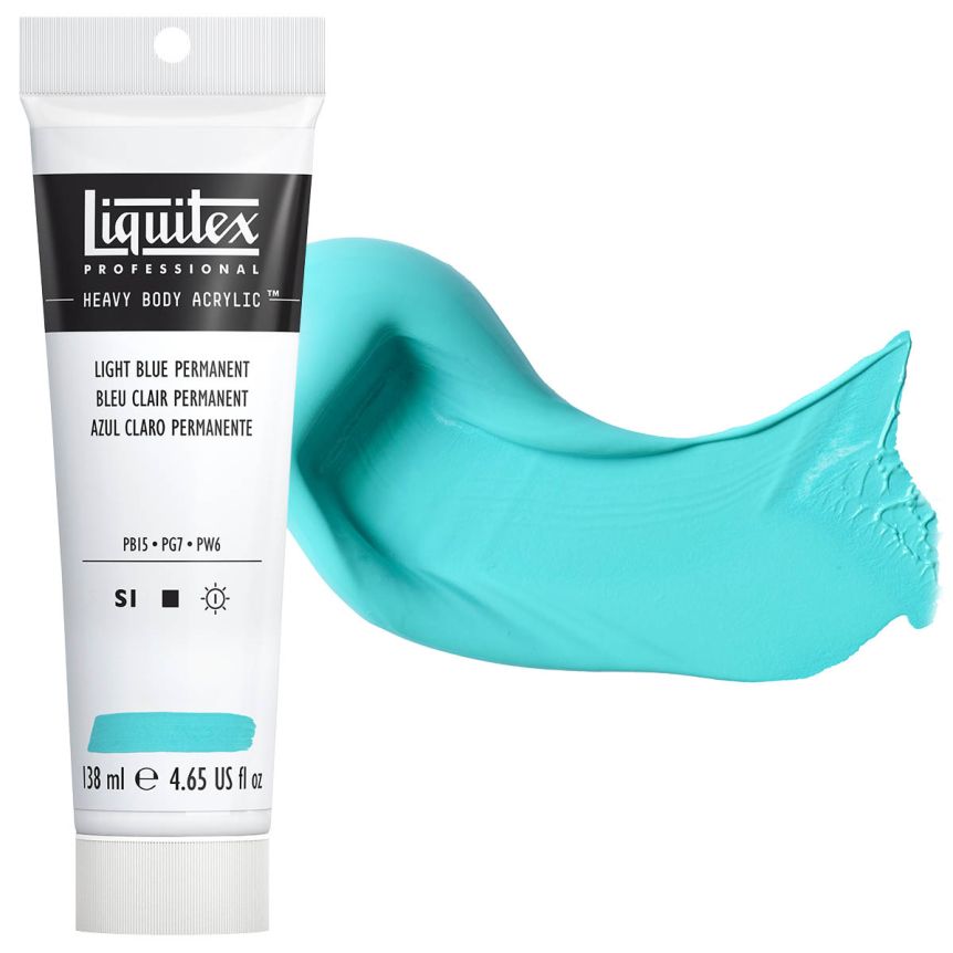 Liquitex Heavy Body Acrylic - Light Blue Permanent, 4.65oz Tube