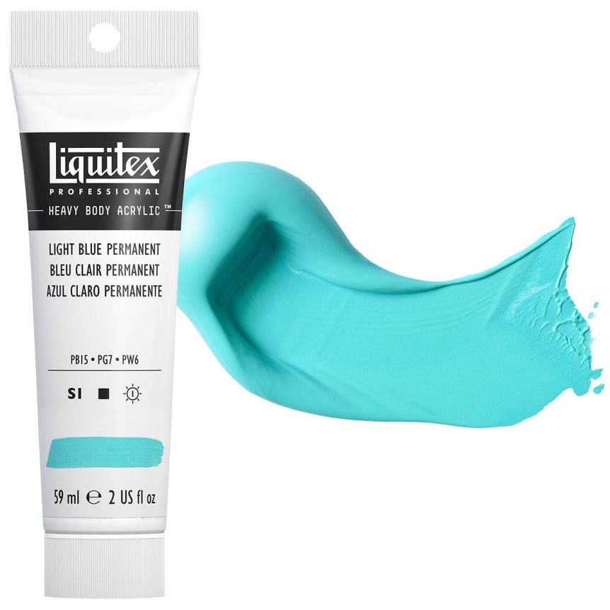 Liquitex Heavy Body Acrylic - Light Blue Permanent, 2oz Tube