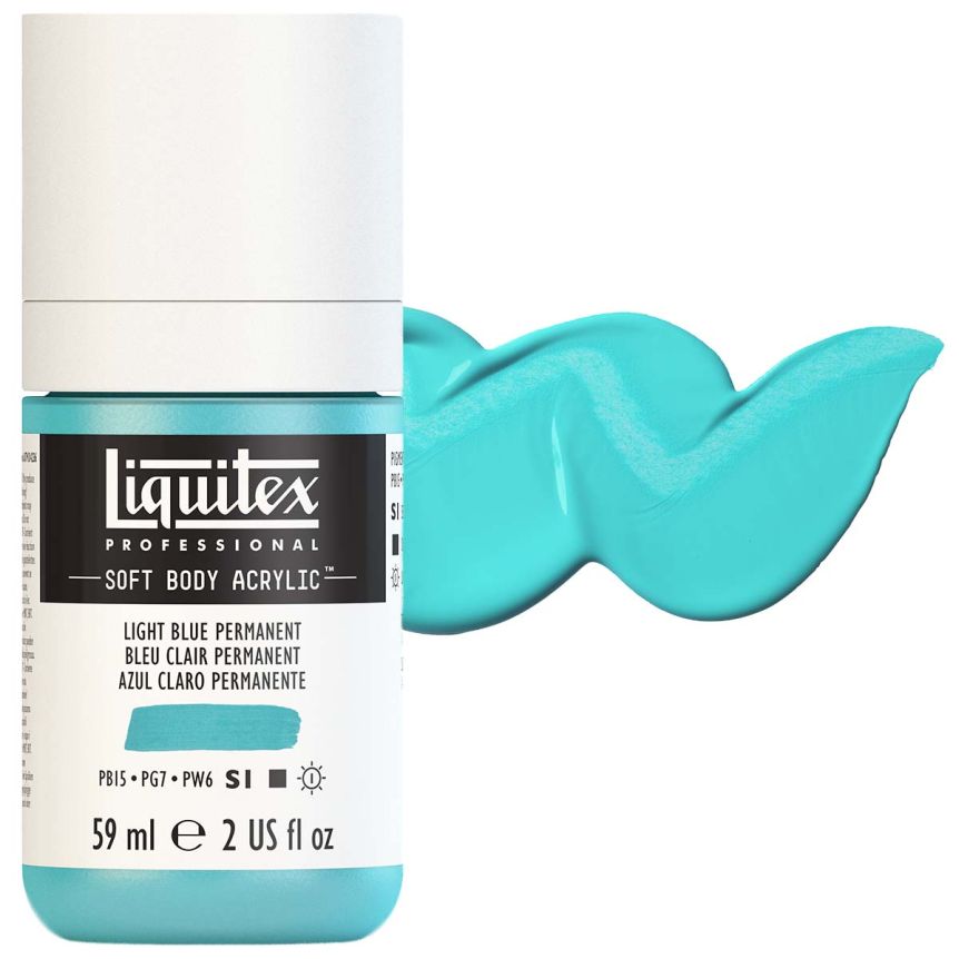 Liquitex Professional Soft Body Acrylic - Light Blue Permanent, 2oz Bottle