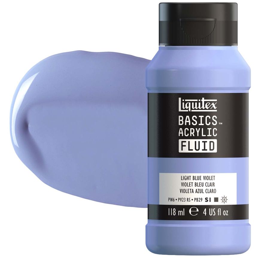 Liquitex BASICS Acrylic Fluid - Light Blue Violet, 4oz Bottle
