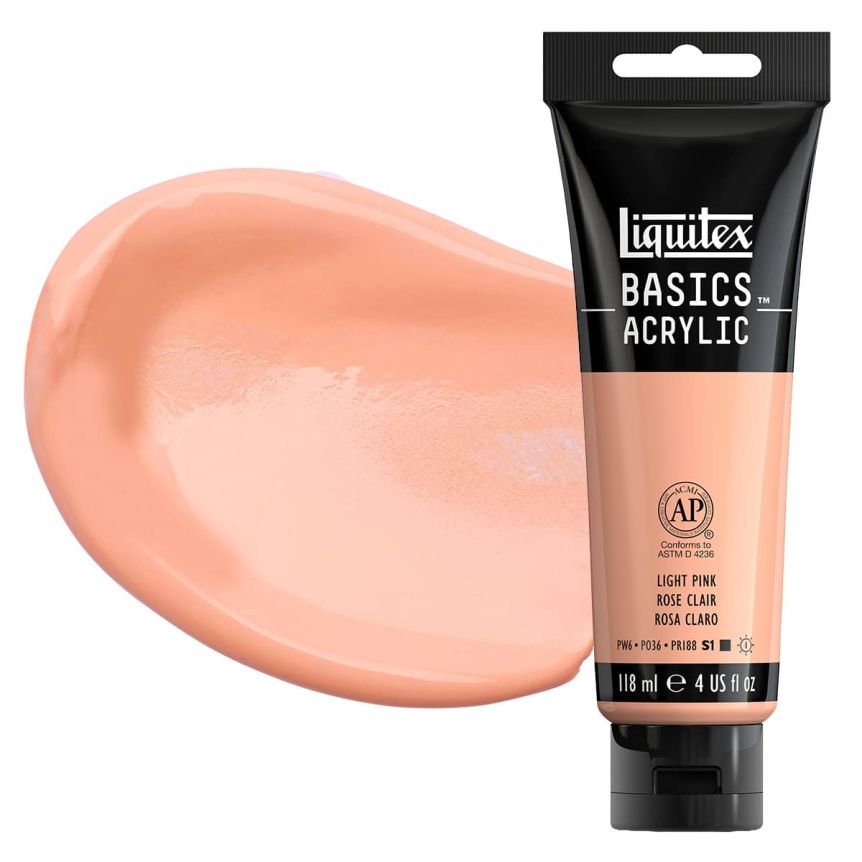 Liquitex Basics Acrylic Paint - Light Portrait Pink, 4oz Tube