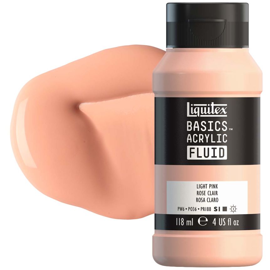 Liquitex BASICS Acrylic Fluid - Light Pink, 4oz Bottle