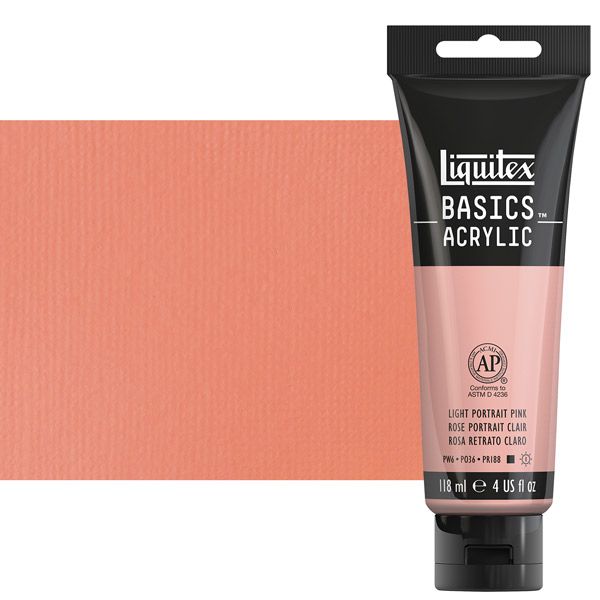 Liquitex Basics Acrylic Paint - Light Portrait Pink, 4oz Tube