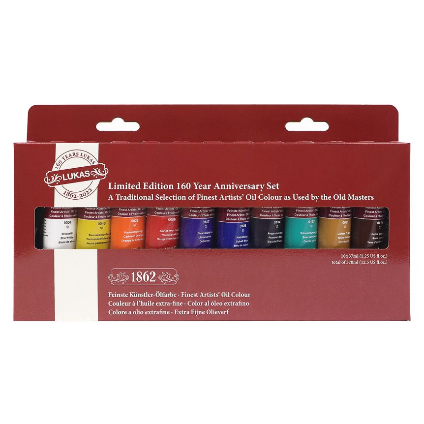 Lukas 1862 Oil Colors 160-Year Anniversary Masters Set of 10, 37ml
