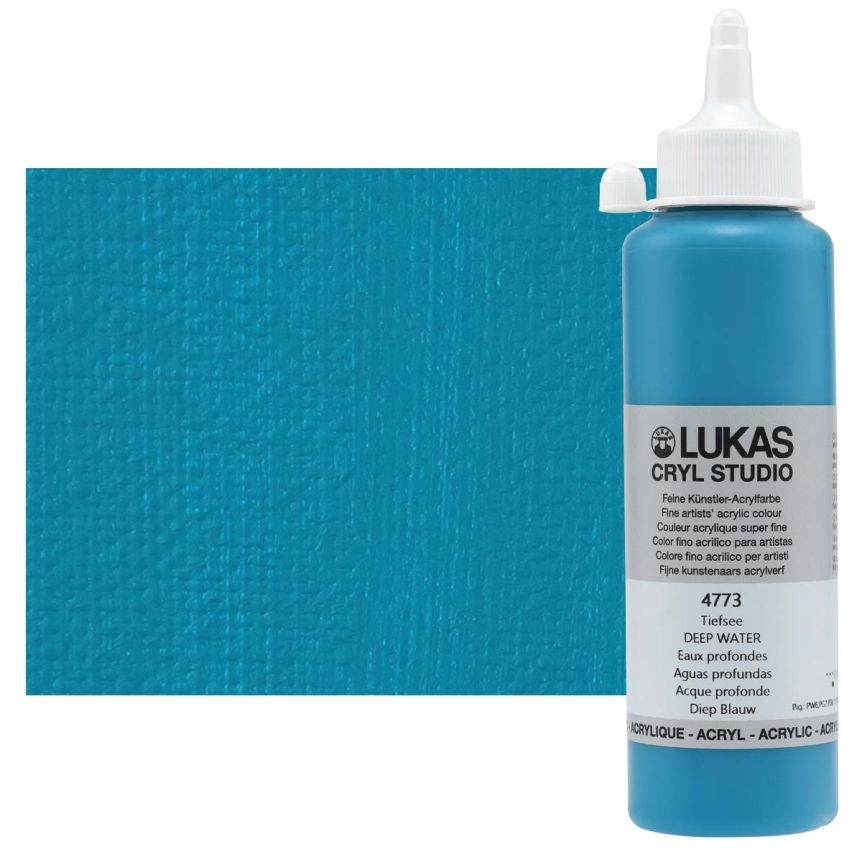 Lukas Cryl Studio Acrylic Paint - Deep Water, 250ml Bottle