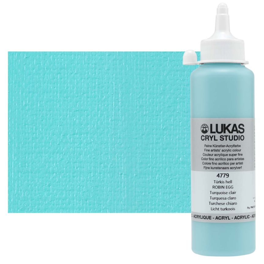 Lukas Cryl Studio Acrylic Paint - Robin Egg, 250ml Bottle