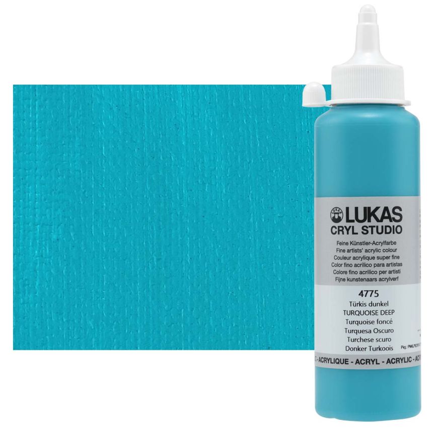 Lukas Cryl Studio Acrylic Paint - Turquoise Deep, 250ml Bottle
