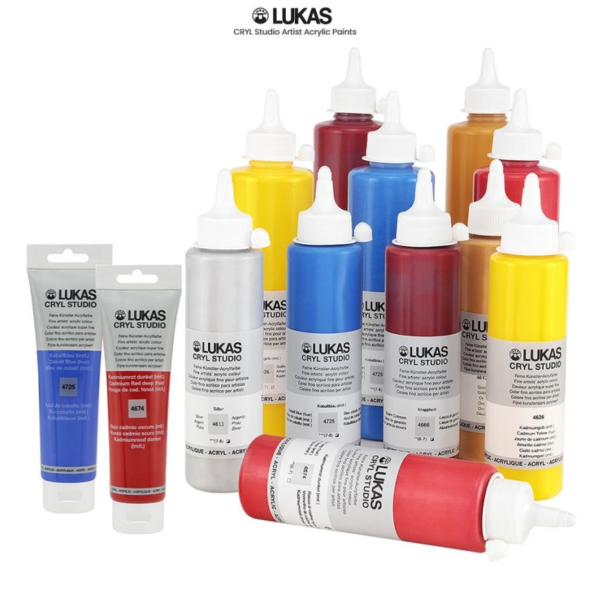 LUKAS CRYL Studio Acrylic - Metallic Silver, 125ml Tube